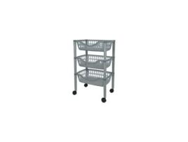 Carrinho De Legumes Multiuso 3 Andares 66,5 X 39,3 X 26,5 Cm Cor Prata - 185 JUYPAL
