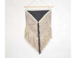 Peça Decorativa LUV SAFFRON Monochrome Fringed Cotton & Wool Wall Hanging