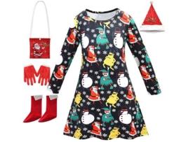 Trajes de Natal Cosplay Conjunto de Vestido Infantil 120