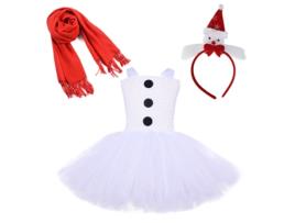 Traje de Natal Gelo e Neve Estranhos Origins Snowman Festival Festa Vestido Fluffy 2Xl