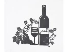 Peça Decorativa LUV SAFFRON Iron Jack Wine And Grapes Wall Decor