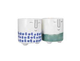 KITCHENCRAFT Conjunto de 2 Vasos de Planta Cerâmica Happy Face