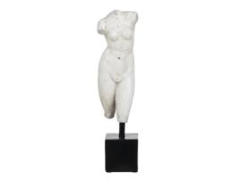 Escultura Busto Branco Preto 14 X 11 X 43 Cm