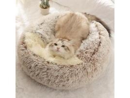 Cesta para Gatos Cama Macia para Cães e Gatos Cesta Quente Semifechada para Animais de Estimação Habitat para Dormir 80 Cm C-Cafe RNGCPTO