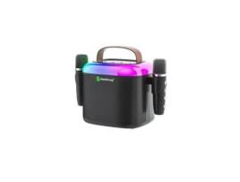 Suporte Coluna Wireless Portátil Microfones Luz Led Rgb APOKIN Preto