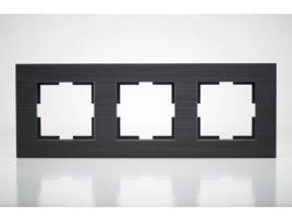 Placa de Acabamento de Metal Preto 3 Postes 84X230X10Mm