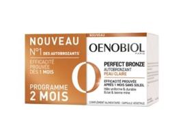 Recipiente para pele clara autobronzeadora Perfect Bronze de 2 x 30 cápsulas OENOBIOL