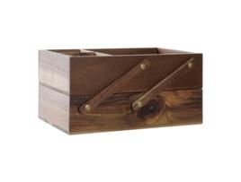 Caixa com compartimentos  Acácia (25.5 x 45.7 x 16 cm)