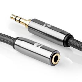 Cabo De Áudio Stereo 3.5 Mm Macho - 3.5 Mm Fêm.
