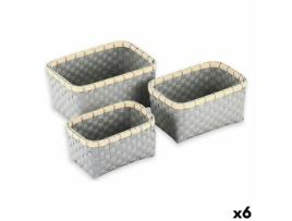 Conjunto de Cestas Confortime 3 Peças Retangular (3 Peças) (6 Unidades)