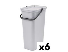 Caixote de Lixo para Reciclagem Tontarelli Moda 24 L Branco (6 Unidades)