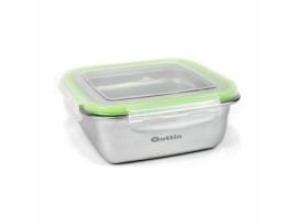 Lancheira Hermética Quttin Quadrado Aço inoxidável 1,2 L 18 x 18 x 7 cm (12 Unidades)