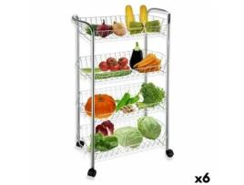 Carrinho de Vegetais Confortime 4 Prateleiras Metal 51 x 27 x 84 cm (6 Unidades)