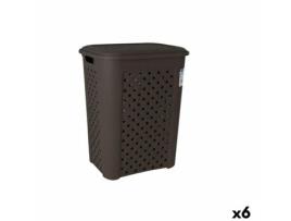 Cesto de Roupa Suja Tontarelli Arianna Wengue Plástico 43,5 x 33,5 x 55 cm (6 Unidades)