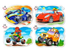 Puzzle Castorland 4X1 Dirigindo e Desfruta de 8 + 12 + 15 + 20 Peças 20 Peças