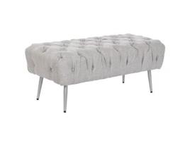 Banqueta HOME ESPRIT Cinzento Prateado Poliéster Metal 103 X 46 X 42 Cm