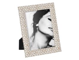 Moldura de Fotos Branco Bege Poliresina 20,3 X 2,3 X 25,4 Cm BIGBUY HOME