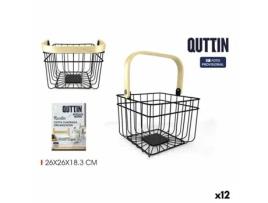 Cesta Multiusos QUTTIN Rustic 4 Mm 28 X 26,5 X 22 Cm 12 Unidades