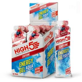 High5 Aqua Caffeine Energy Gels Box 66g 20 Units Berry Colorido