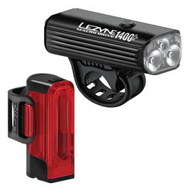 Lezyne Macro Drive 1400+ / Strip Drive Pro 400+ Light Set Prateado 1400 / 400 Lumens