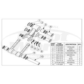 Pivot Works Y. Yz 125-250/wr-yz 250 F 02-04/426 Yzf-wrf 02/450 Yzf-wrf Linkage Repair Kit Transparente