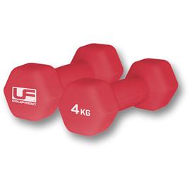 Ufe Hex Neoprene Coated Dumbbell 2 Units Vermelho 4 kg