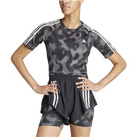 Adidas Own The Run Excite Aop Short Sleeve T-shirt Preto M Mulher