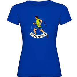 Kruskis Runner Short Sleeve T-shirt Azul L Mulher