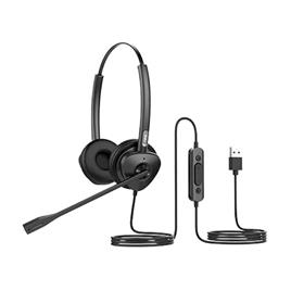 Fanvil Ht302 Double Qd-rj9 Usb Headphones With Microphone Prateado