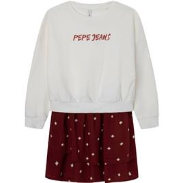 Pepe Jeans Saidi Long Sleeve Dress Vermelho 12 Years Menina