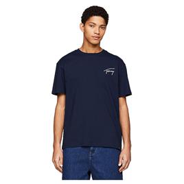 Tommy Jeans Reg Signature Ext Short Sleeve T-shirt Azul L Homem