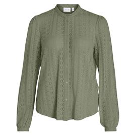Vila Chikka Long Sleeve Shirt Verde L Mulher