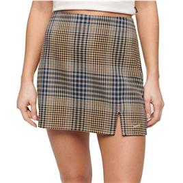 Superdry Check Mini Skirt Castanho M Mulher