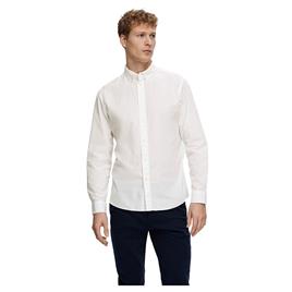 Selected Slimrick-poplin Long Sleeve Shirt Branco XL Homem
