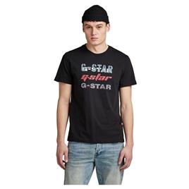 G-star Triple Logo Short Sleeve T-shirt Preto L Homem