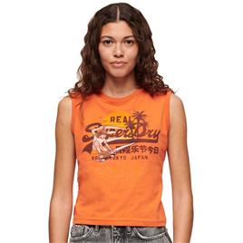 Superdry La Graphic Sleeveless T-shirt Laranja S Mulher