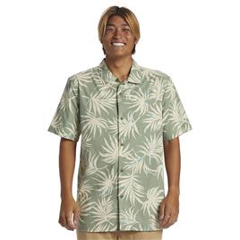Quiksilver Beach Club Casu Short Sleeve Shirt Verde M Homem
