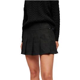 Superdry Low Rise Pleated Mini Skirt Cinzento L Mulher