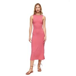 Superdry Twist Back Sleeveless Midi Dress Rosa M Mulher