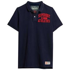 Superdry Vintage Athletic Short Sleeve Polo Azul L Homem
