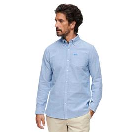 Superdry Cotton Oxford Long Sleeve Shirt Azul M Homem