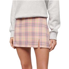 Superdry Check Mini Skirt Rosa 2XS Mulher