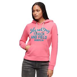 Superdry Varsity Flocked Graphic Hoodie Rosa M Mulher