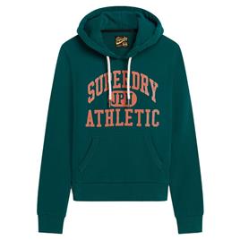 Superdry Varsity Flocked Graphic Hoodie Verde S Mulher