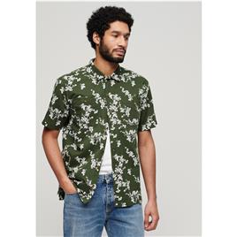 Superdry Beach Short Sleeve Shirt Verde S Homem