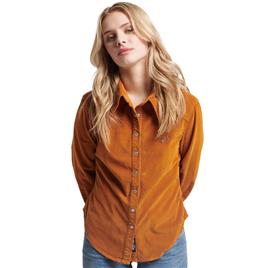 Superdry Cord Western Long Sleeve Shirt Castanho XS Mulher