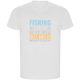 Kruskis Fishing Solves Eco Short Sleeve T-shirt Branco XL Homem