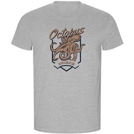 Kruskis Seafood Octopus Eco Short Sleeve T-shirt Cinzento XL Homem