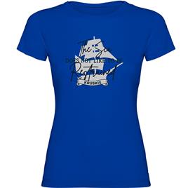 Kruskis Restrained Short Sleeve T-shirt Azul L Mulher