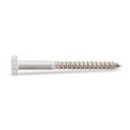 Euromarine Vbth Din 571 A4 10x50 Mm Hexagonal Head Wood Screw 10 Units Prateado